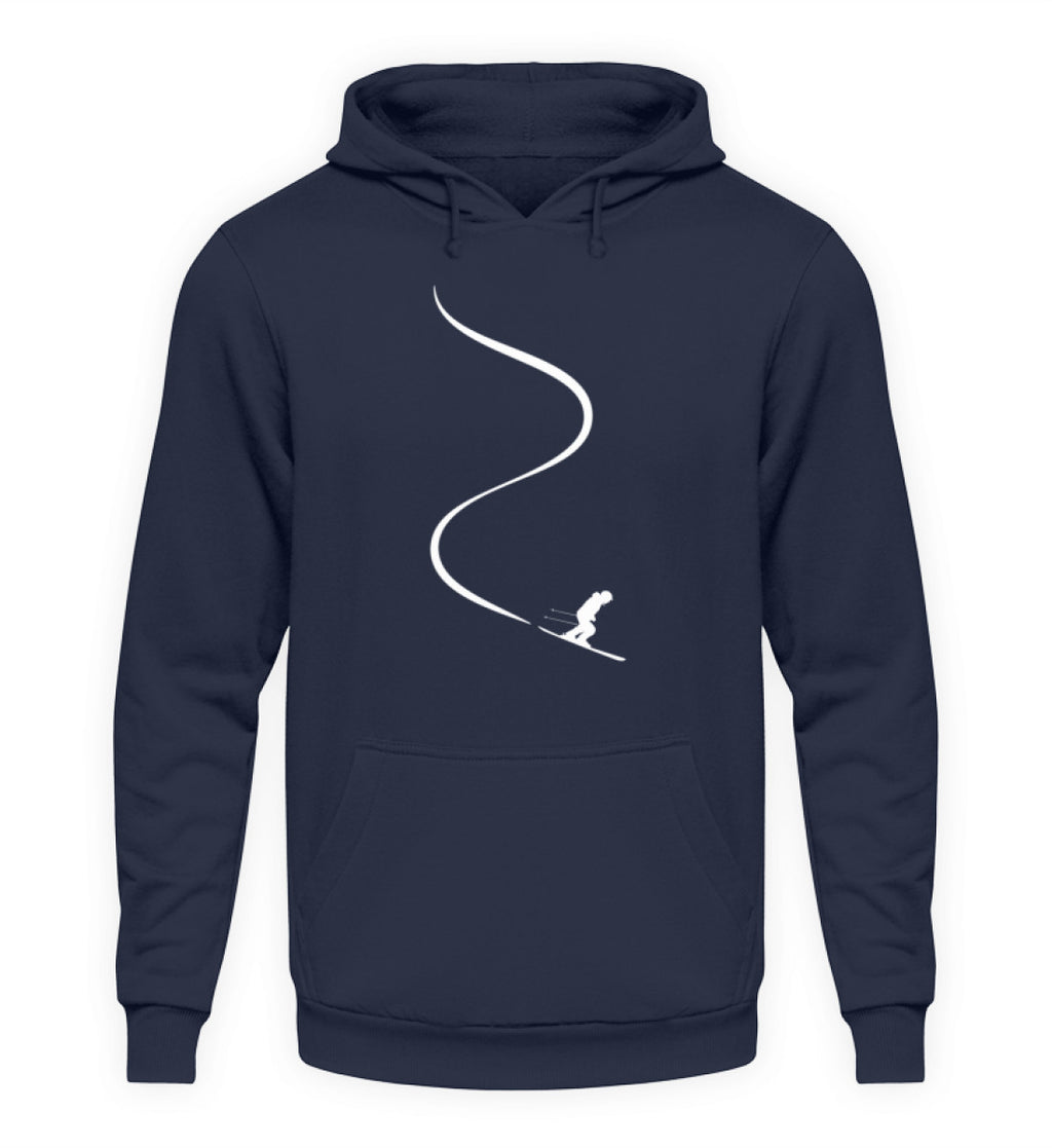 "Tiefschnee" Unisex Hoodie in der Farbe Oxford Navy von ANKERLIFT für Wintersportler