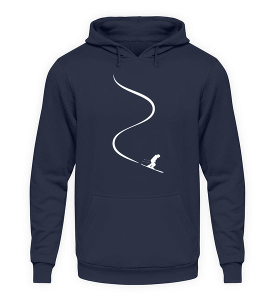 "Tiefschnee" Unisex Hoodie in der Farbe Oxford Navy von ANKERLIFT für Wintersportler