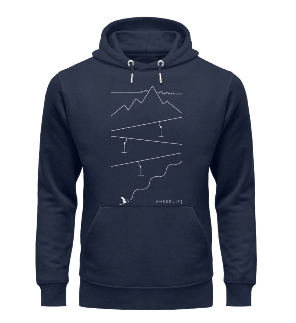 "Spuren" Unisex Organic Hoodie in Farbe French Navy-ANKERLIFT